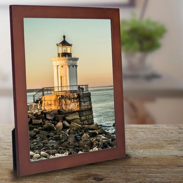 Malden 8 in. x 10 in. 4-Pack Walnut Linear Classic Wood Picture Frame