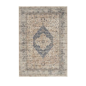 Malta Ivory/Blue 4 ft. x 6 ft. Traditional Area Rug
