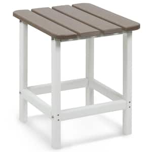 18 in. Brown Outdoor Square Side Table Patio End Table