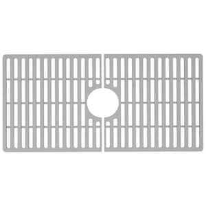 30 in. x 15 in. Silicone Bottom Grid for 33 in. Single Bowl Kitchen Sink in Gray