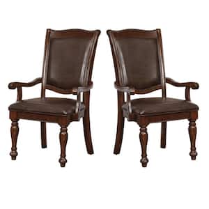 Alpena Traditional Cherry Brown Wooden Arm Chair