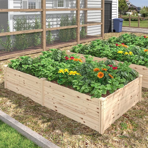 VEIKOUS Cedar Wood Raised Planter Box Raised Garden Bed, 95 in. L x 49 in.  W x 19 in. H PG0102-19