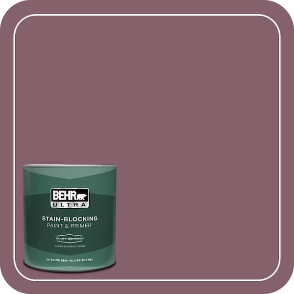 BEHR ULTRA 1 qt. #BIC-35 Vintage Plum Extra Durable Semi-Gloss Enamel Interior Paint & Primer