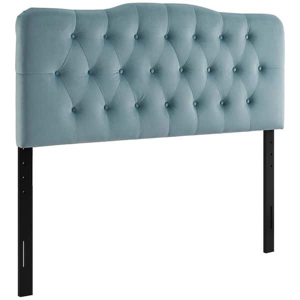 MODWAY Annabel Light Blue King Diamond Tufted Performance Velvet Headboard