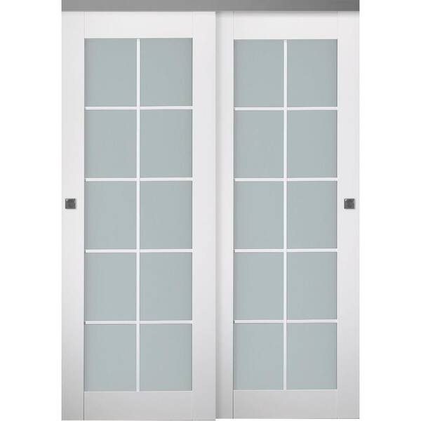 Belldinni Smart Pro 10-Lite 60 in. x 80 in. Polar White Finished Wood Composite Bypass Sliding Door