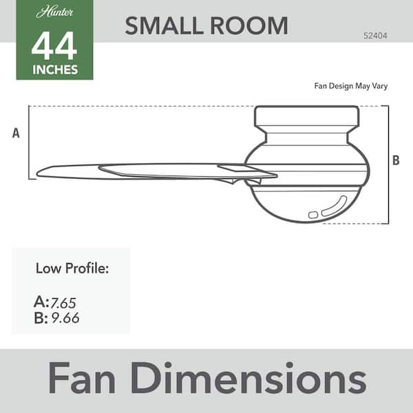 Hunter - Presto 44 in. Indoor Dove Ceiling Fan in Grey with Wall Control Included For Bedrooms