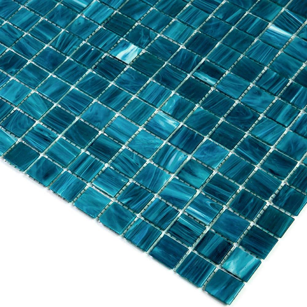 Pacific Blue Glossy Glass Mosaic Wall and Floor Tile