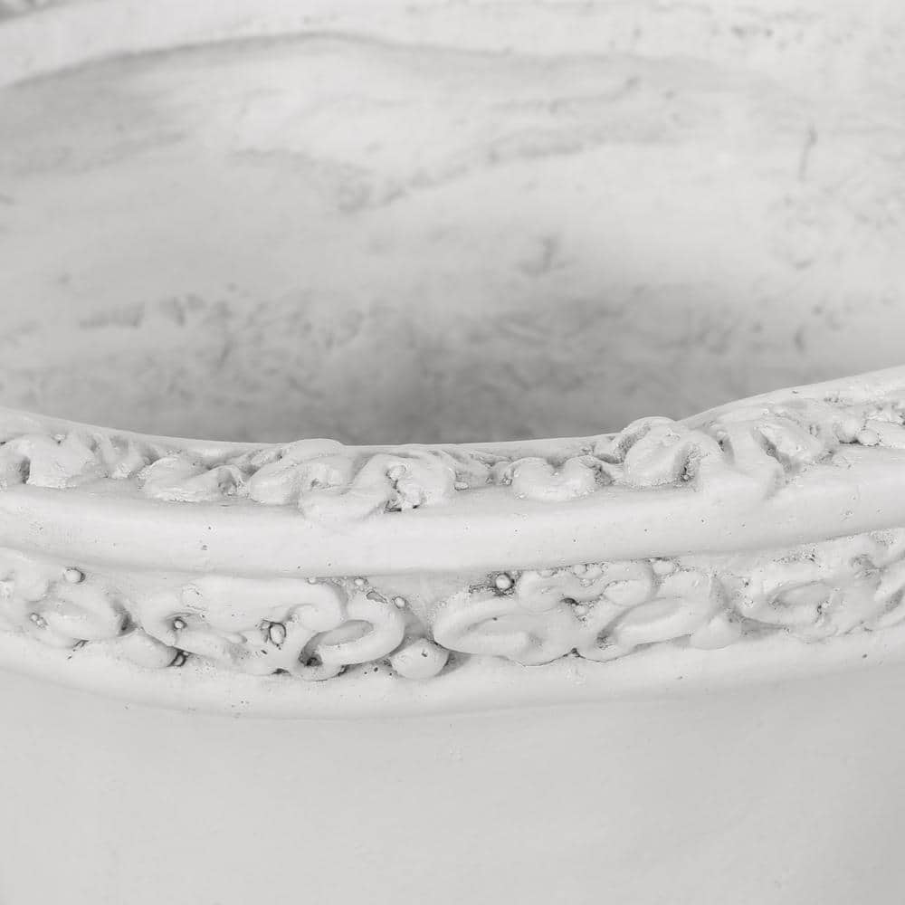 Antique White Lightweight Concrete Garden Urn Planter