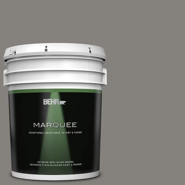 BEHR MARQUEE 5 gal. #BNC-25 Gray Pepper Semi-Gloss Enamel Exterior Paint & Primer