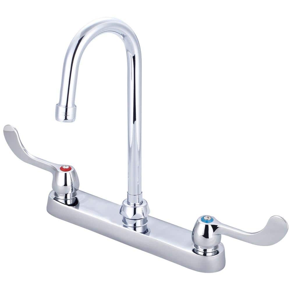 Central Brass DoubleHandle Cast Brass Standard Kitchen Faucet in