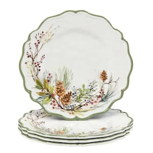 Multi-Colored Winters Forest Salad Plate (Set of 4)