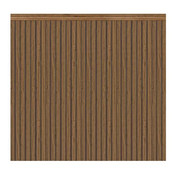 1/4 in. D x 7/8 ft. W x 3-1/6 ft. L Brown Finished Polystyrene Interlock Wainscoting Panel (12-Pack)