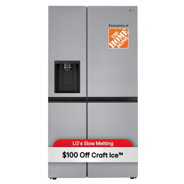 27 cu. ft. Side by Side Smart Refrigerator w/ Craft Ice, External Ice and Water Dispenser in PrintProof Stainless Steel