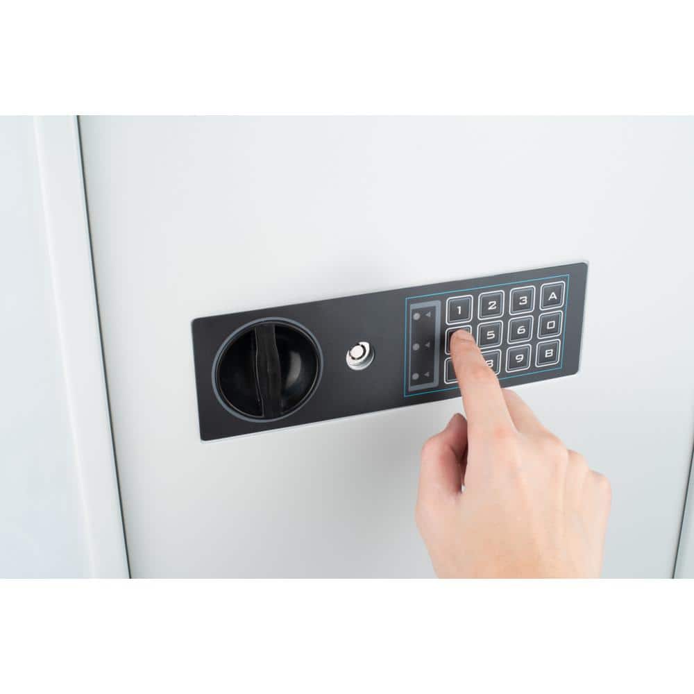 White Steel Digital Keypad Wall Safe with 180 Key Capacity