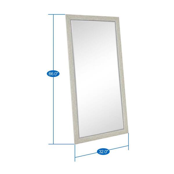 HOMESTOCK 66H X 32W Distressed white Full Length Mirror for Home