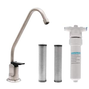 8 in. Touch-Flo Style Cold Water Dispenser Faucet Kit with In-line Filter and 2-Pack Cartridges, Satin Nickel