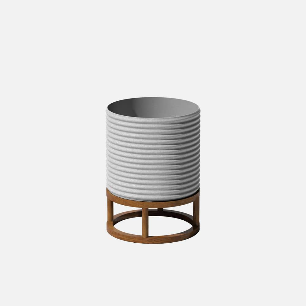 Mod 18.5 in. Raised with Stand Round Gray Plastic Planter with Brown Stand price history on PriceWatchPro