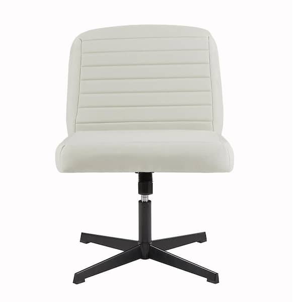 VECELO Modern Office Desk Chair No Wheels Armless Wide Fabric