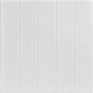 Bead Board Dove White 1.6 ft. x 1.6 ft. Decorative Foam Glue Up Ceiling Tile (21.6 sq. ft./case)