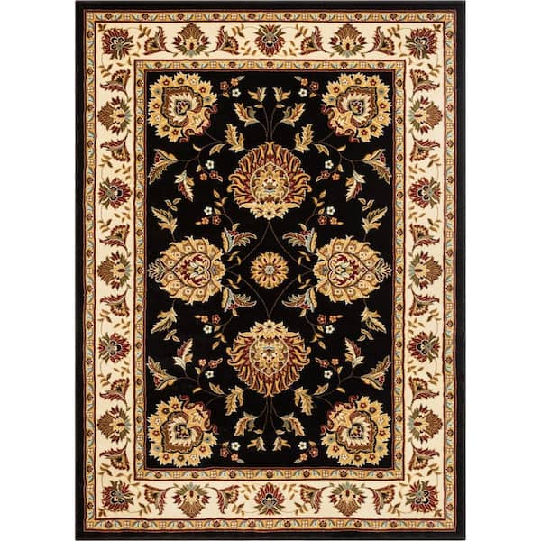 Well Woven Timeless Abbasi Black Traditional 10 ft. 11 in. x 15 ft. Area Rug