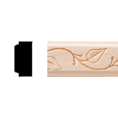 3/8 in. x 3/4 in. x 8 ft. Basswood Embossed Vine Moulding
