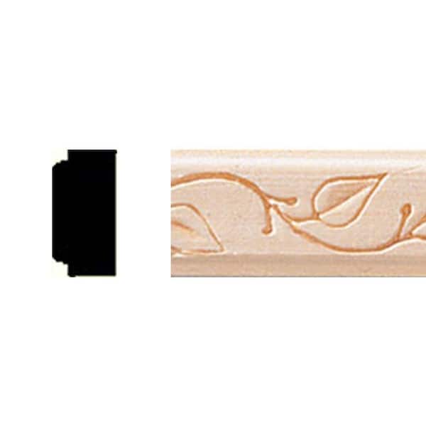 HOUSE OF FARA 3/8 in. x 3/4 in. x 8 ft. Basswood Embossed Vine Moulding