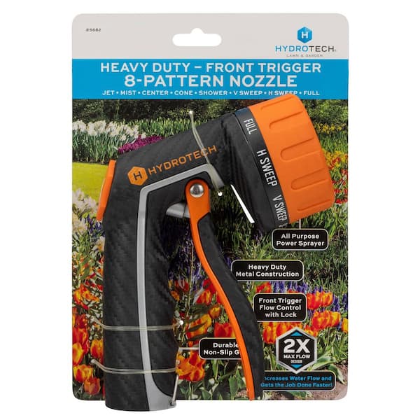 Hydrotech Heavy Duty Front Trigger 8 Multi-Pattern Hose Nozzle