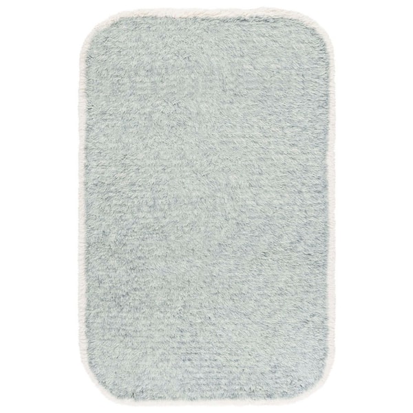 Casablanca 3 ft. x 5 ft. Teal/Ivory Solid Border Area Rug