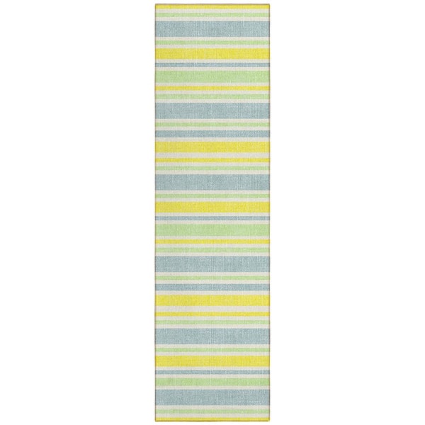 Addison Rugs Chantille ACN531 Denim 2 ft. 3 in. x 7 ft. 6 in. Machine Washable Indoor/Outdoor Geometric Runner Rug