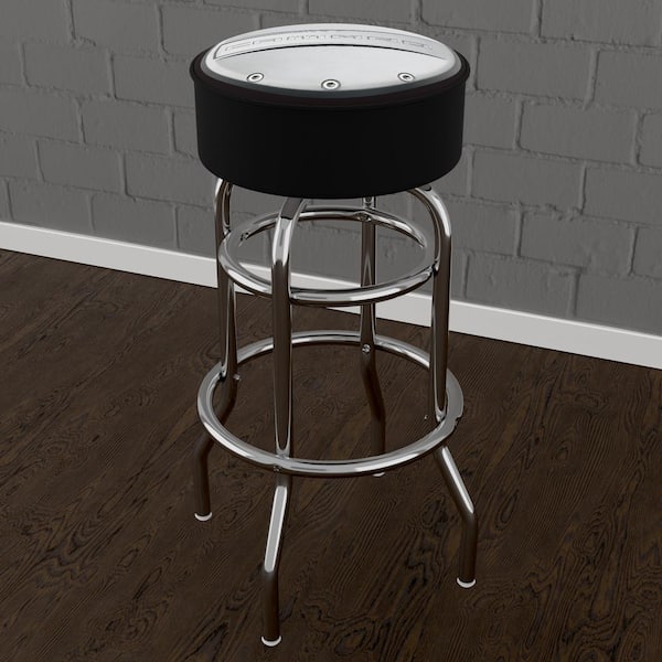 Unbranded Camaro Camaro 31 in. Gray Backless Metal Bar Stool with Vinyl Seat