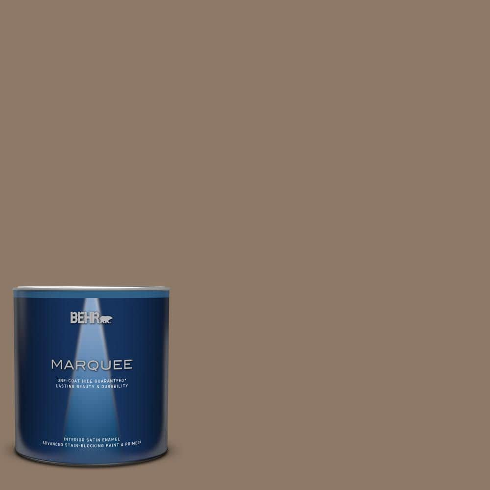 BEHR MARQUEE 1 qt. #PPU5-05 Coconut Shell Satin Enamel Interior Paint &  Primer 745304 - The Home Depot