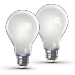 100-Watt Equivalent A21 Dimmable Filament CEC 90 CRI White Glass E26 Medium LED Light Bulb, Soft White 2700K (2-Pack)