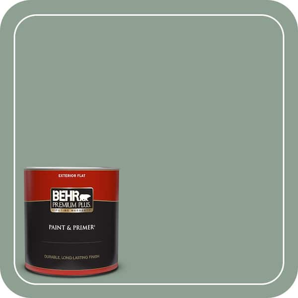 BEHR PREMIUM PLUS 1 qt. #ECC-52-3 Hillside View Flat Exterior Paint & Primer