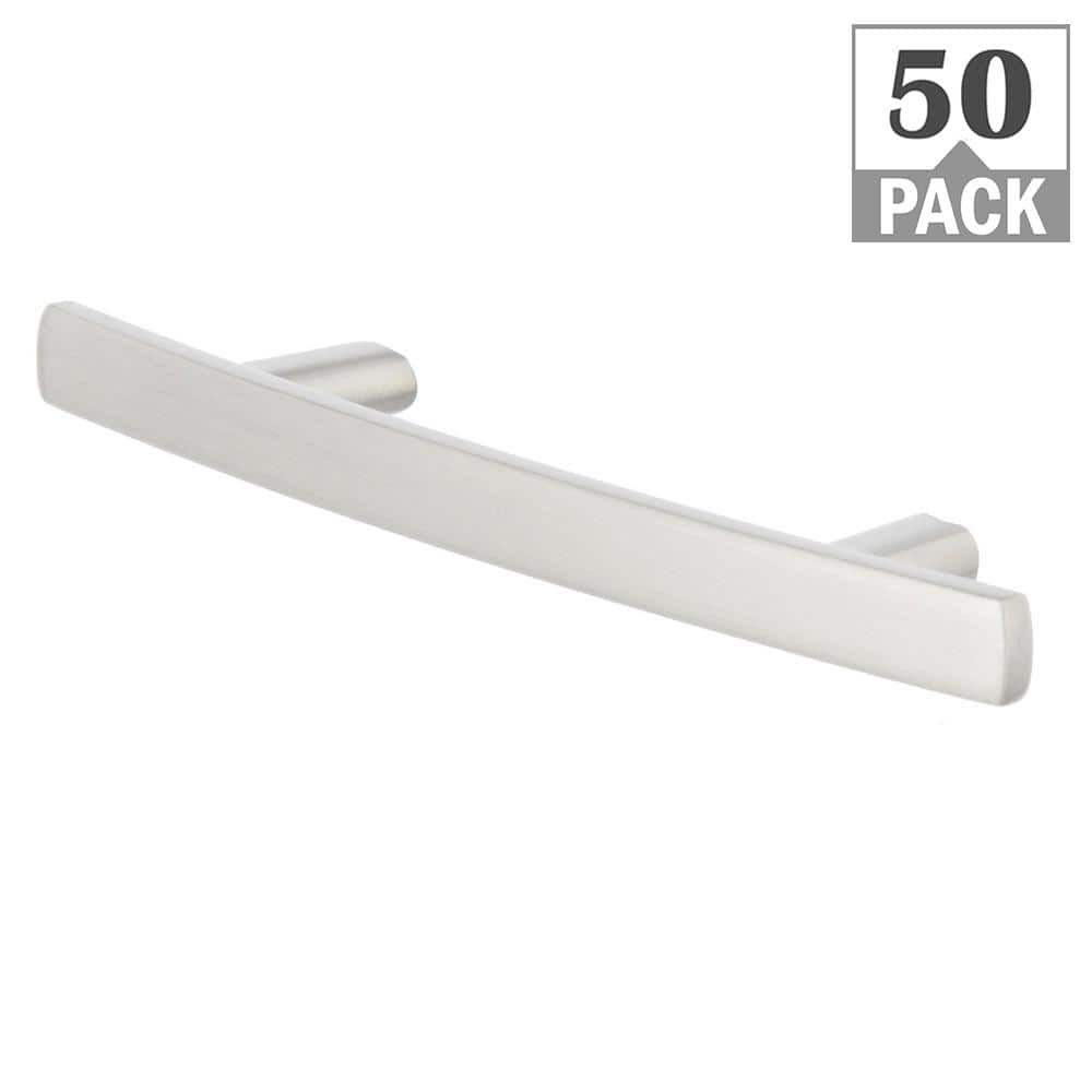 Contemporary Beam 3 in. (76 mm) Satin Nickel Classic Cabinet Pull (50-Pack)