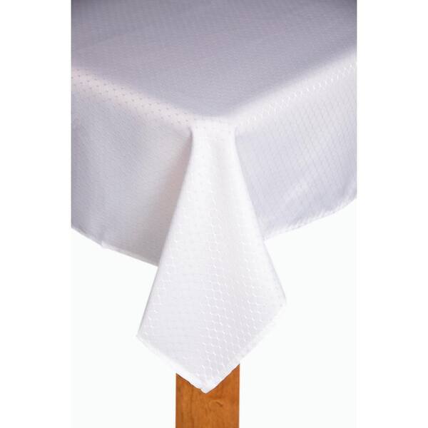 Lintex Chelton 60 in. x 102 in. White 100% Polyester Tablecloth