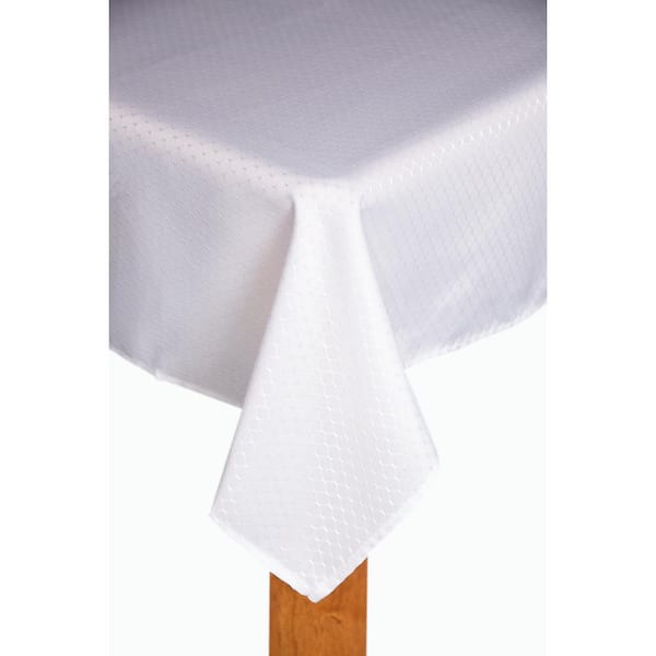 Lintex Chelton 70 in. White Round 100% Polyester Tablecloth