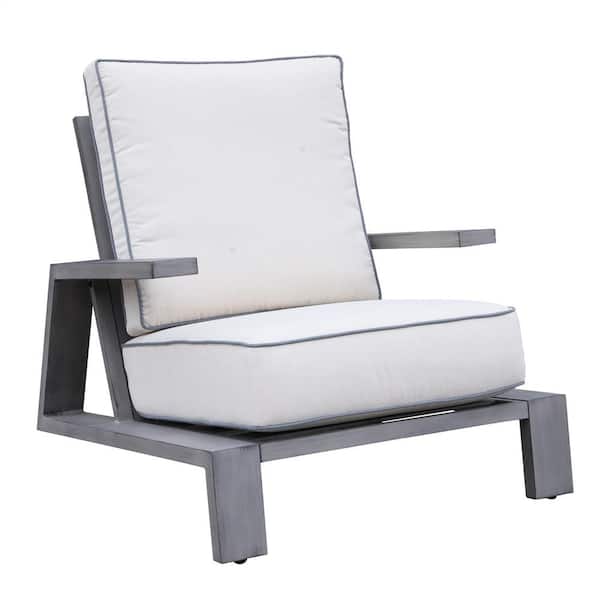 ITOPFOX All-Weather Resistant Powder Coated Aluminum Frame Outdoor Patio Chaise Lounge with Water-Repellent Cushions