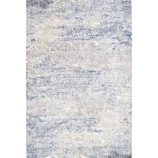 Twilight Tribal Distressed Silver 9 ft. x 12 ft. Indoor Area Rug