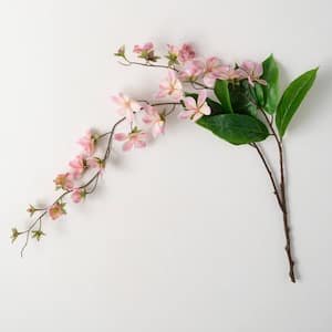 41 in. Artificial Pink Peach Blossom Flower Stem
