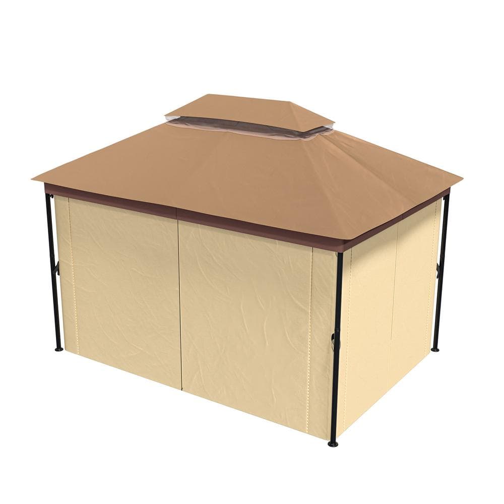 Clihome 13 ft. x 10 ft. Patio Gazebo Double Vented Gazebo With Sidewall ...