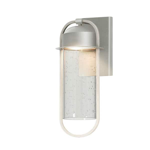 14 in. 8-Watt 1-Light Silver Dimmable Integrated LED Wall Sconce Light for Bathroom with Bubble Glass 3000K Warm Light