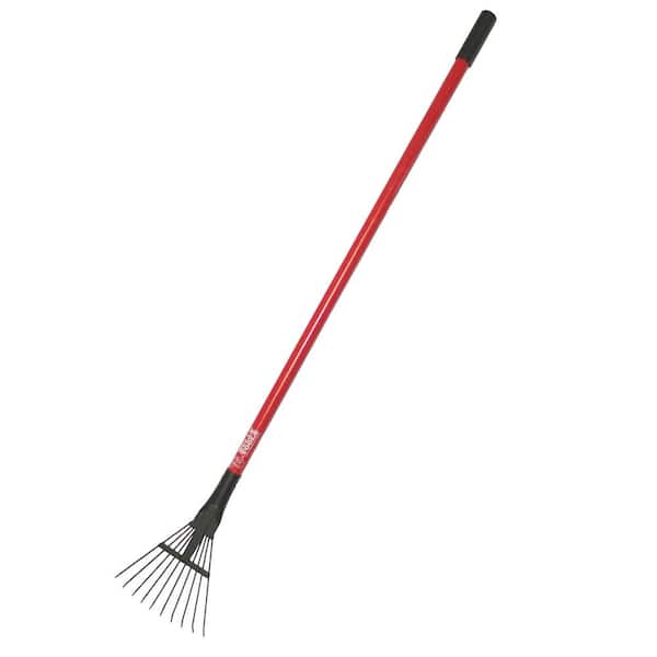 Bully Tools 8 in. Shrub Rake with Fiberglass Handle and 10 Spring Steel Tines