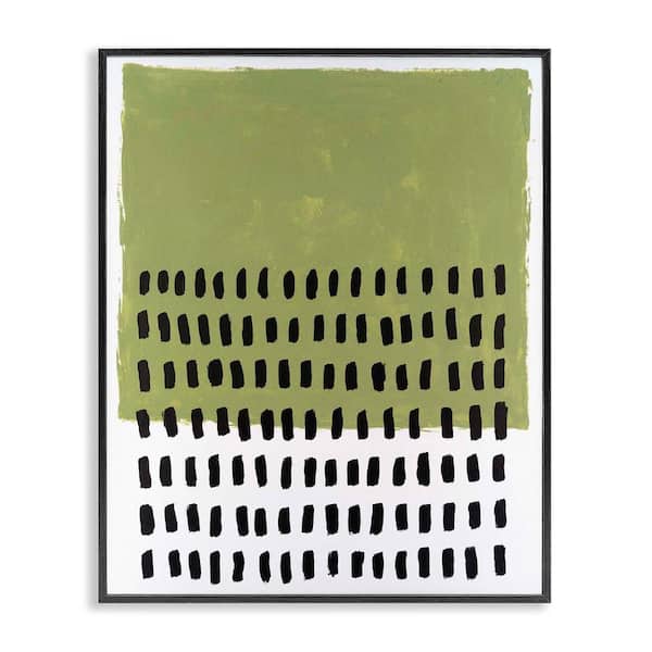 Stupell Industries Green Dotted Pattern by Michael Willett Black Framed Abstract Giclee Art Print 30 in. x 24 in.