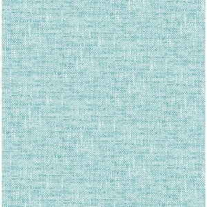Aqua Poplin Textured Blue Wallpaper Sample