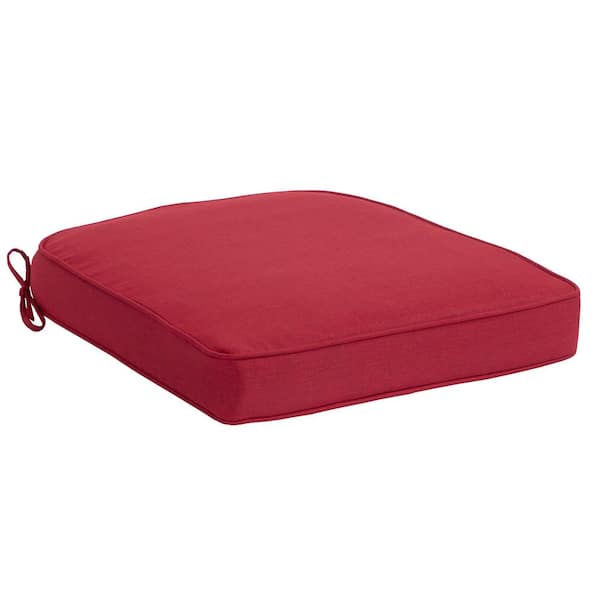 Hampton Bay 20 in. W x 20 in. D Cushionguard Universal Outdoor Seat Pad in Chili