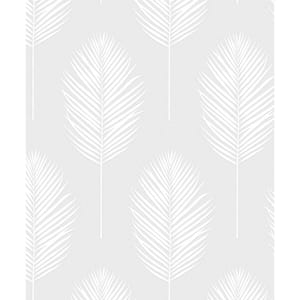 57.5 sq. ft. Off-White Palm Leaf Paintable Paper Unpasted Wallpaper Roll