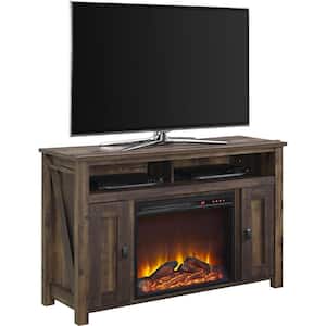 Brownwood 47.69 in. Freestanding Electric Fireplace TV Stand in Rustic Brown for TVs Up to 50 in.