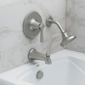 Georgeson Single-Handle 3-Spray Tub and Shower Faucet in Vibrant Brushed Nickel (Valve Included)