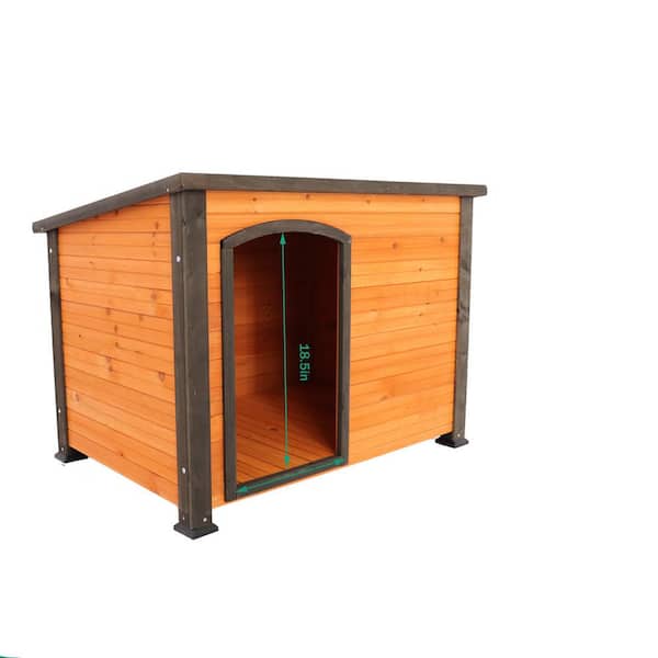 Unbranded 44 in. Solid Wood Dog House Outdoor  and  Indoor Dog Kennel with Raised Feet Weatherproof for Large Dogs