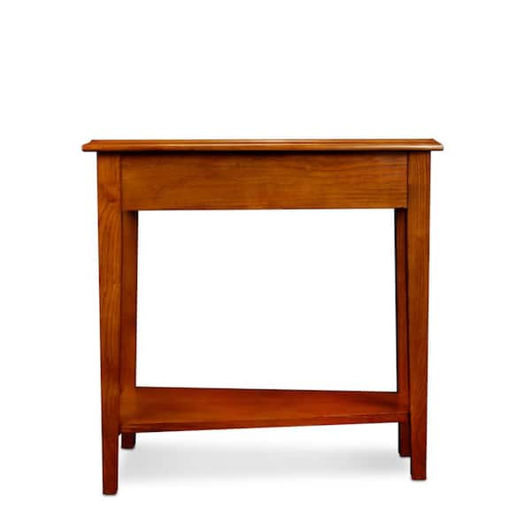 Leick Home 15 in. W x 24 in. D Medium Oak Wood Wedge Side Triangle
